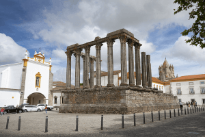 Templo Romano em Évora, Portugal.